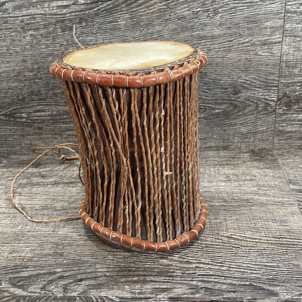 Handmade African Drum Yoruba 8" tall