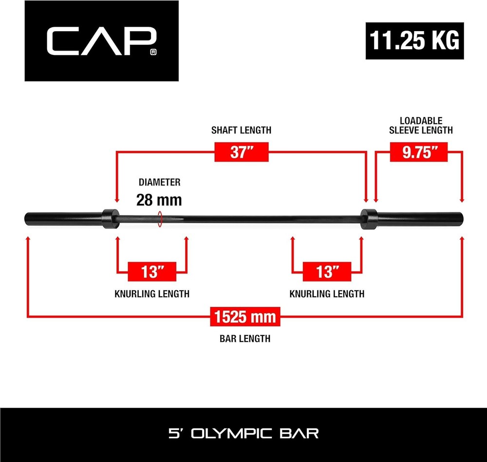 2-Inch Olympic Barbell Bars | 5 ft, 6 ft, & 7 ft | Multiple Options