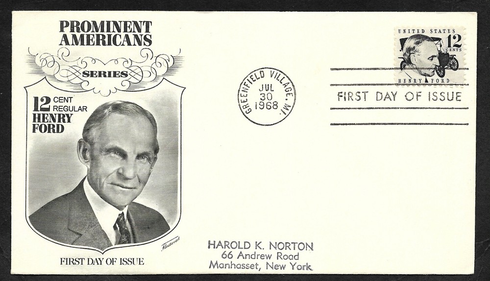 #1286A  12c Henry Ford - Fleetwood FDC
