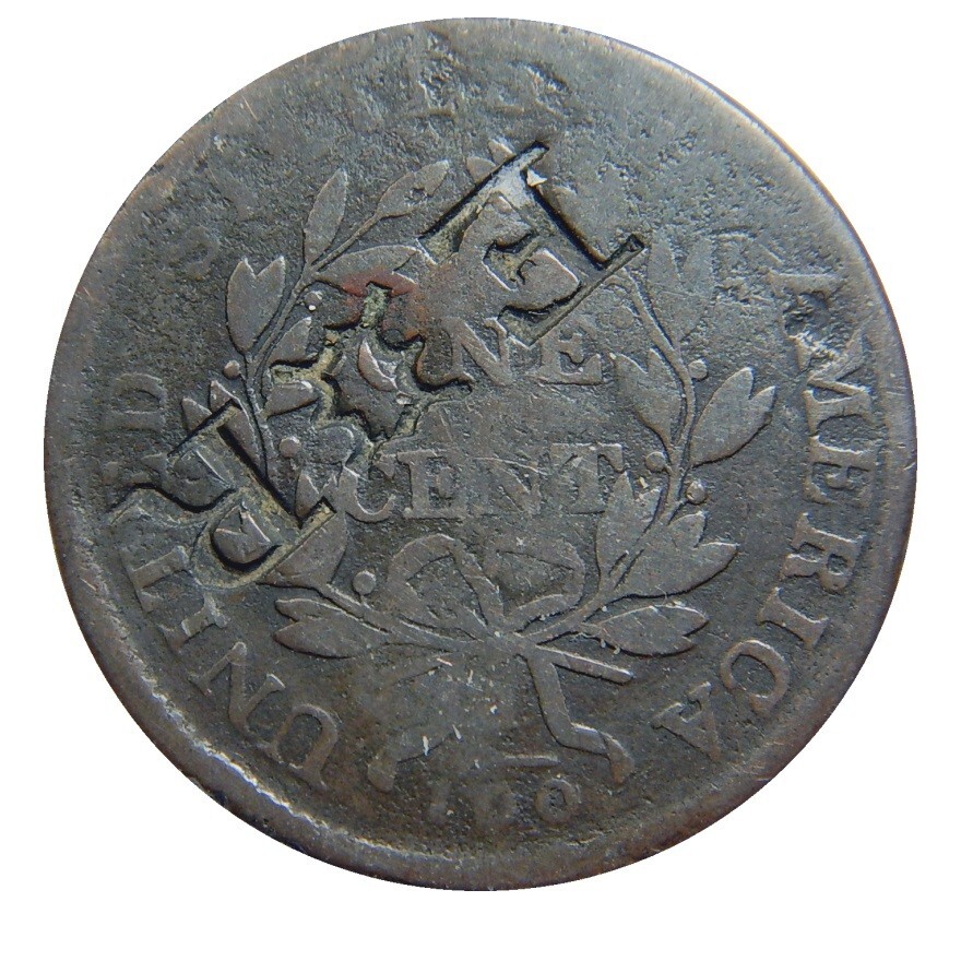 Large cent/penny 1805 Sheldon 267 counterstamp E * R