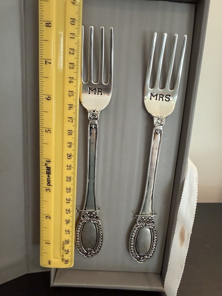 MudPie Mr Mrs Wedding Fork Set Wedding Utensils In Gift Box