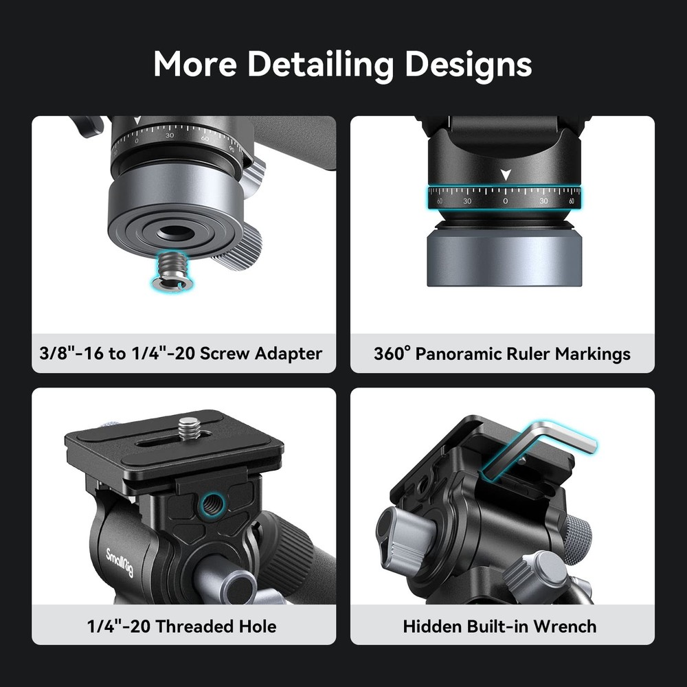 Video Head with Leveling Base, Quick Release Plate for Arca Swiss and Adjusta...