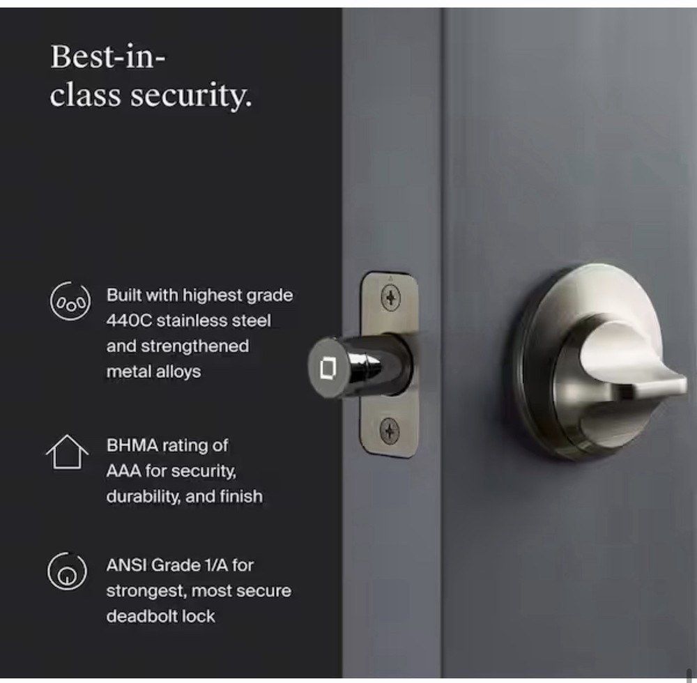 New! Level Lock (Matter) Matte Black Matter-Over-Thread Smart Lock