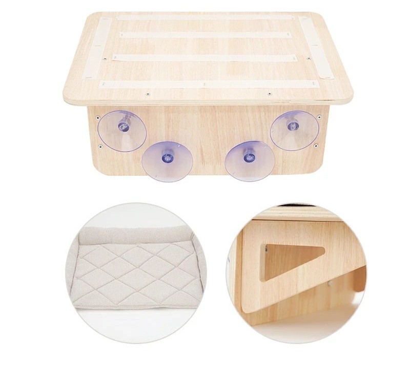 Cat Window Hammock Bed - 15kg Capacity Foldable Sunbed for Indoor Cats