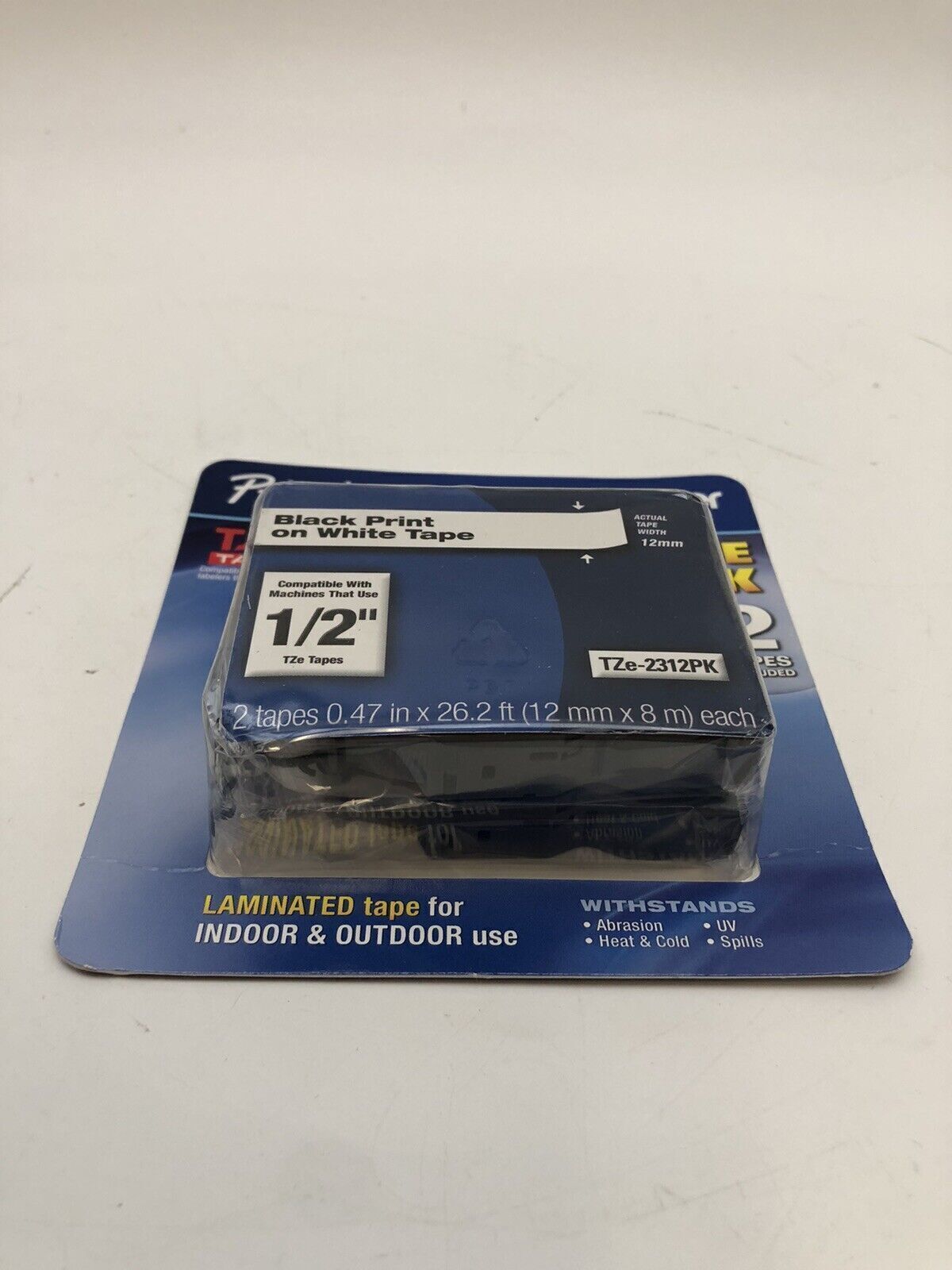 2 Pack Brother Genuine P-Touch, TZe-231 Tape TZE2312PK Black Print White Tape US