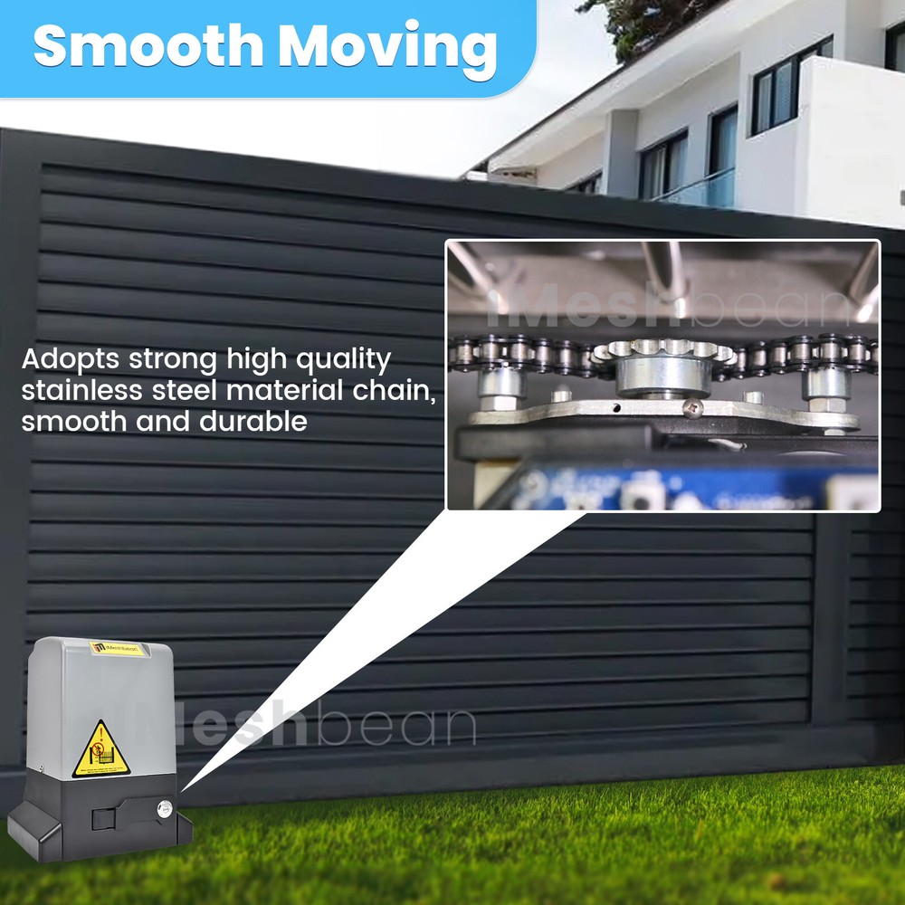 4400lbs Automatic Sliding Gate Opener Door Operator 6 Remotes+Keypad+APP Control
