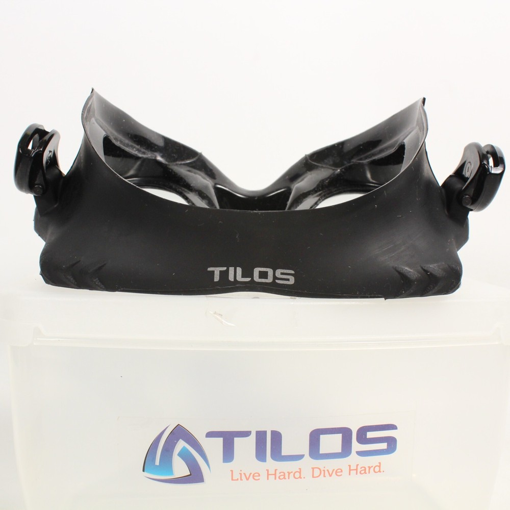 TILOS M150 BLACK EXCEL SCUBA DIVE SNORKEL MASK. QUICK RELEASE STRAP, CASE