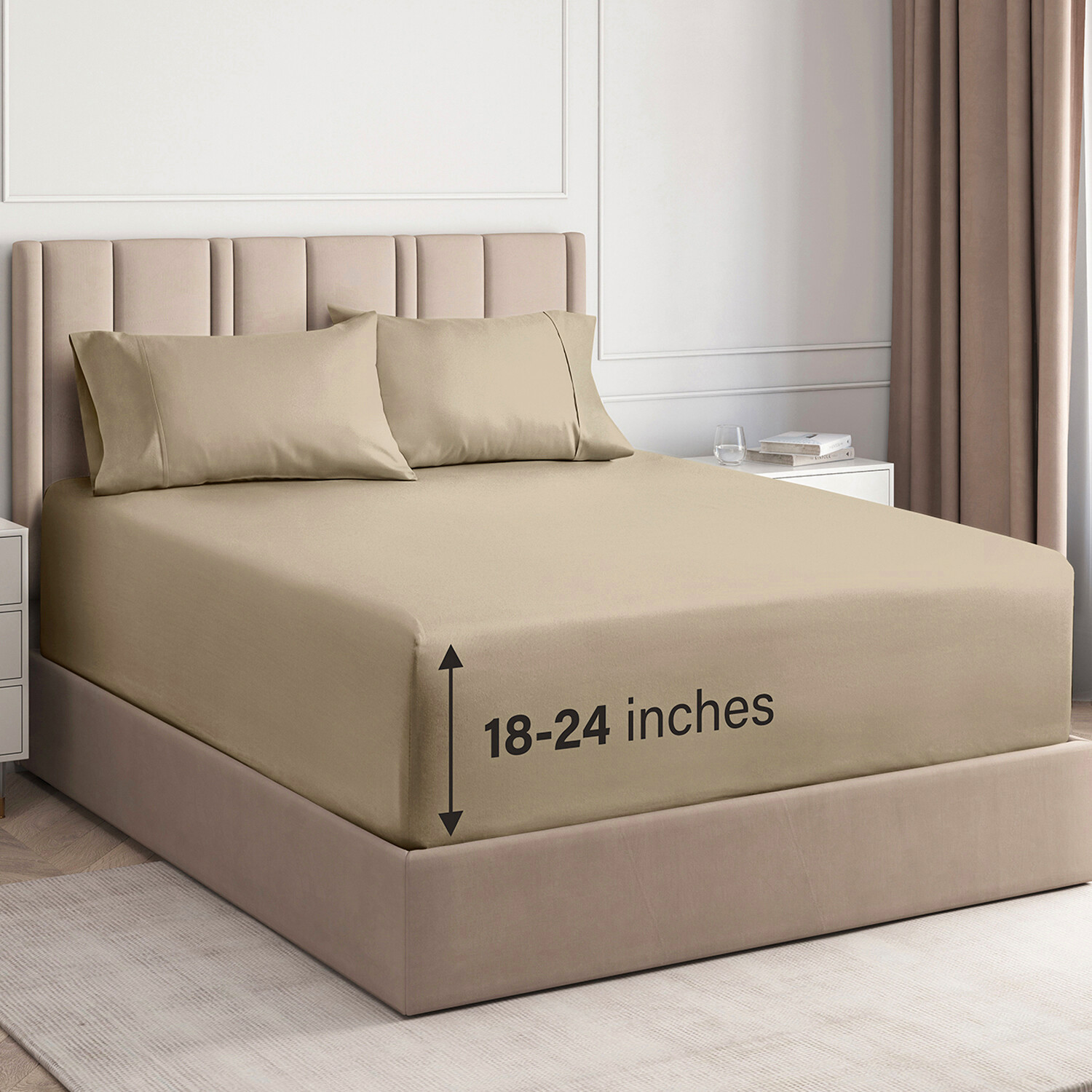 Extra Deep Pocket 4-Piece Sheet Set, Fits 18–24" Mattresses by CGK Linens