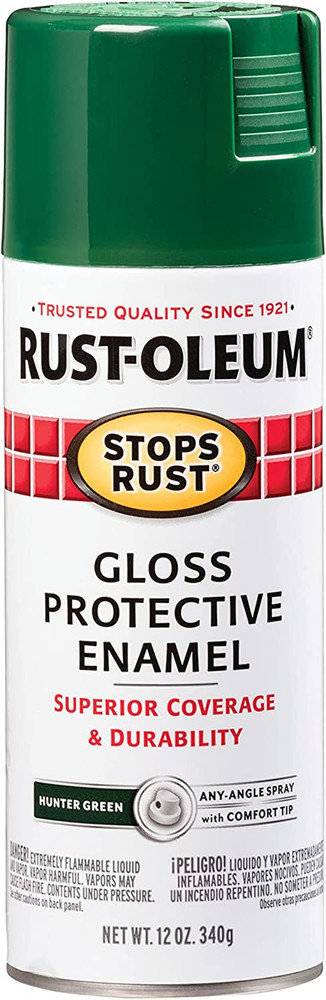 7738830 Stops Rust Spray Paint, 12 Oz, Gloss Hunter Green
