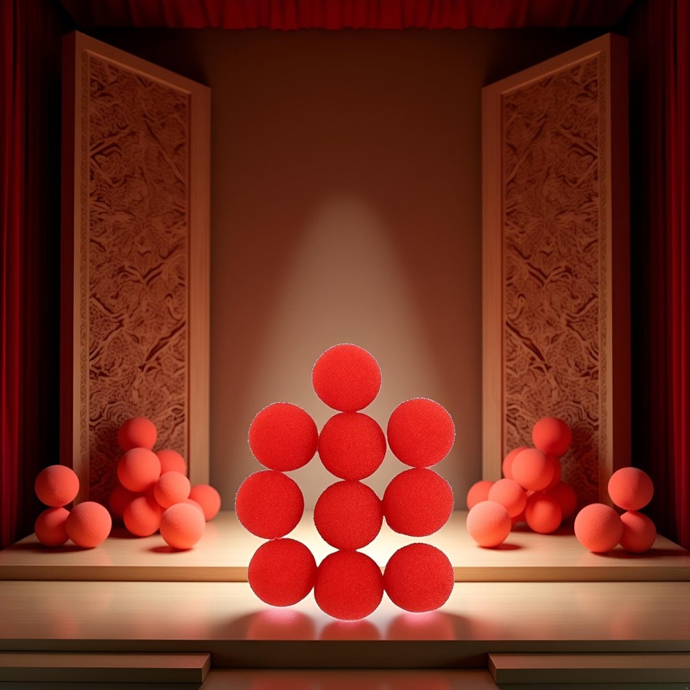 Jowxsx 10Pcs Red Sponge Balls Soft Magic Tool 2.5 cm,