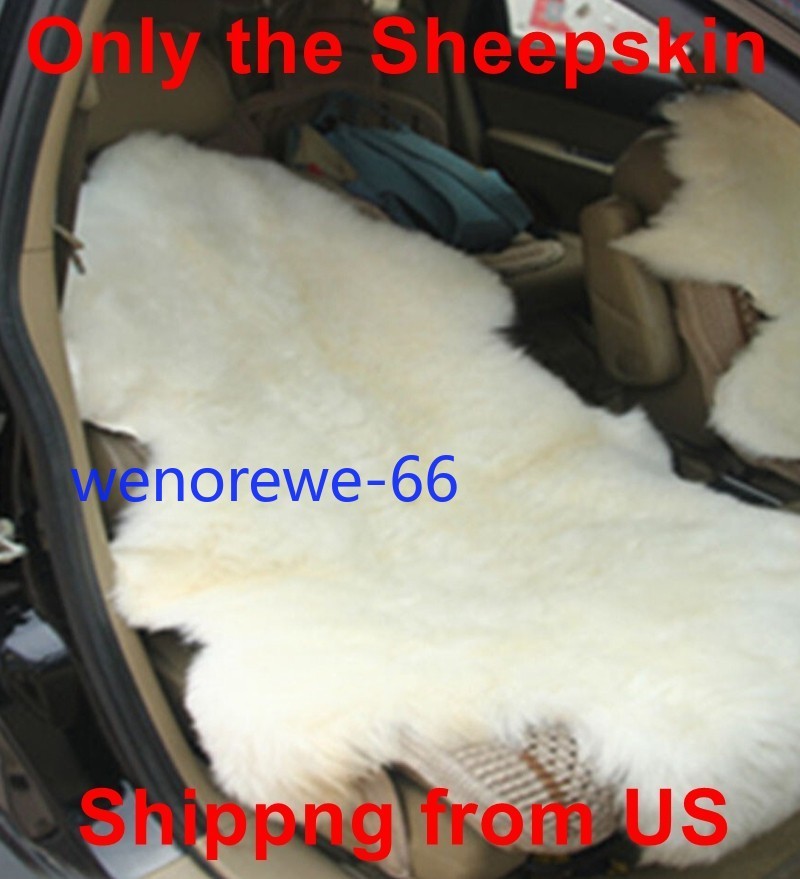 IN US!!! 100% Genuine Sheepskin Fluffy Fur Rug Windward Natural Soft Mat 24"*39"