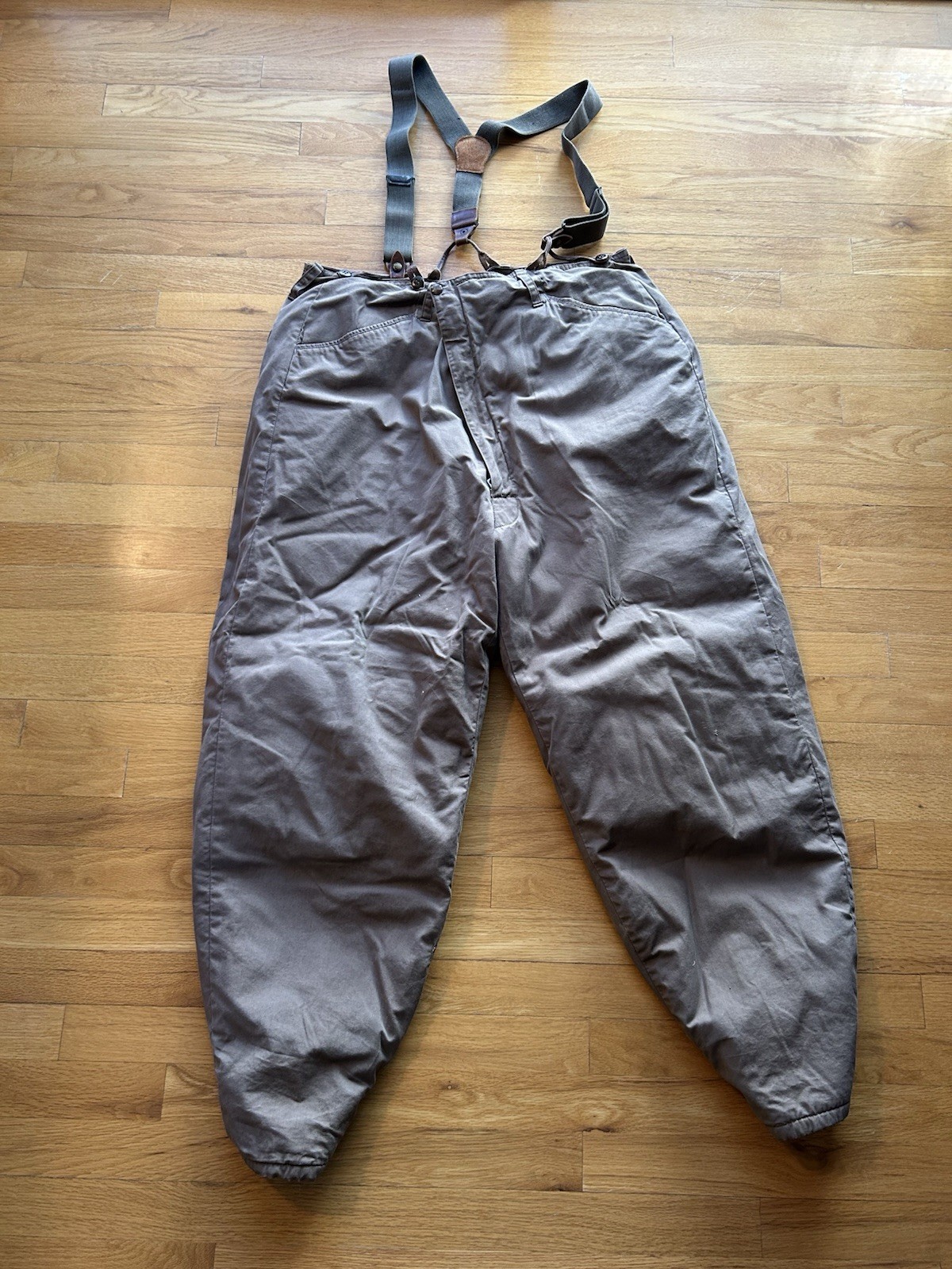 Vintage Goose Down Quilted Winter Snow Hunting Canvas Pants Leggings SZ 42