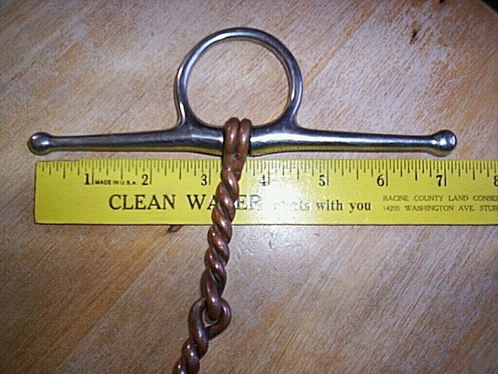 Used Stainless Full Cheek Copper Twisted Wire Snaffle Bit 5" Mouth