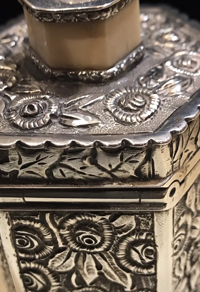 Antique 800 Silver Repousse Box