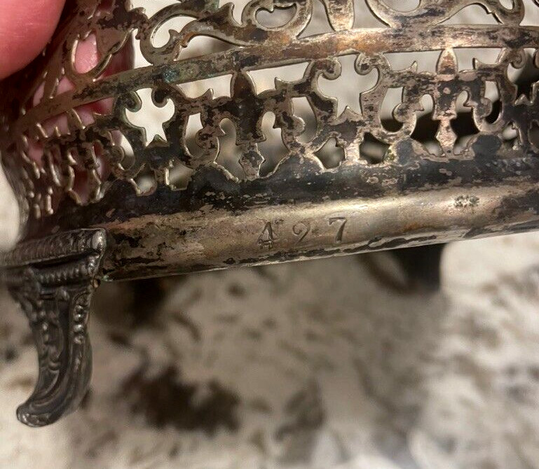 Antique Silverplate Cruet Stand Base