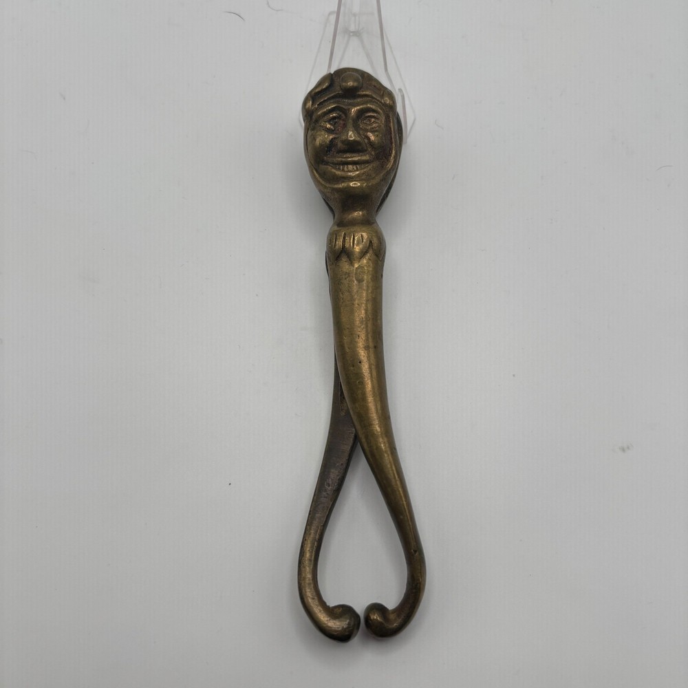 Vintage Brass Jester Nutcracker Whimsical Punch Character Face Novelty Tool