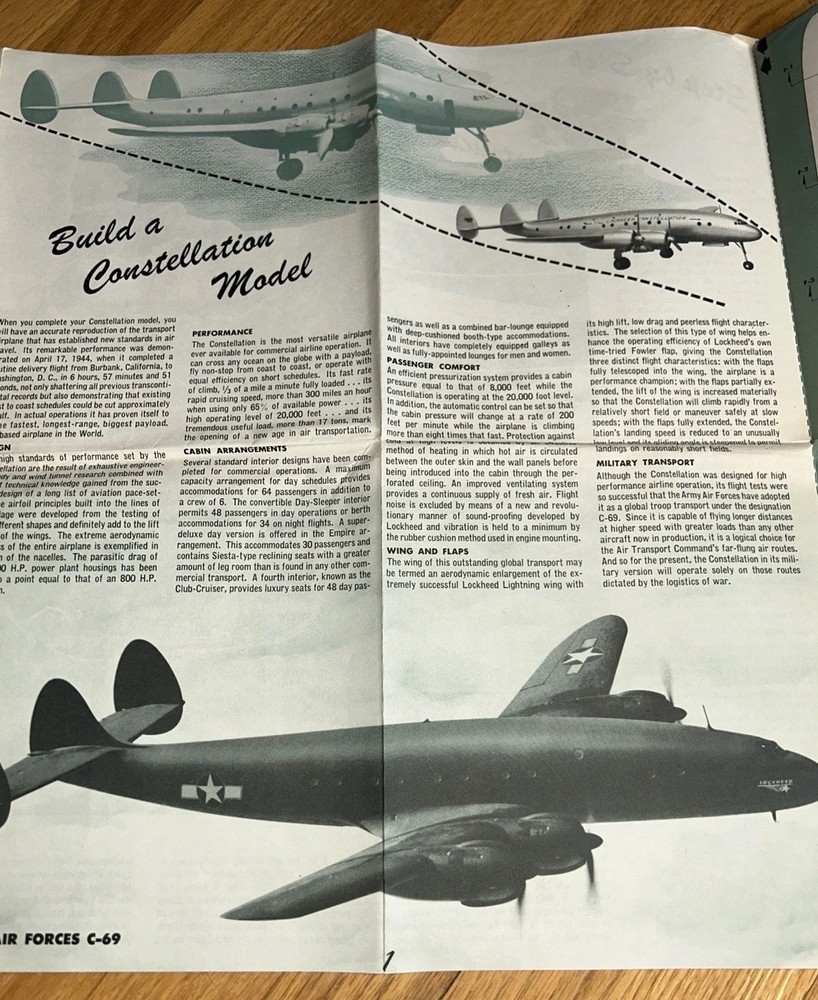 1944 LOCKHEED CONSTELLATION MODEL PLANS