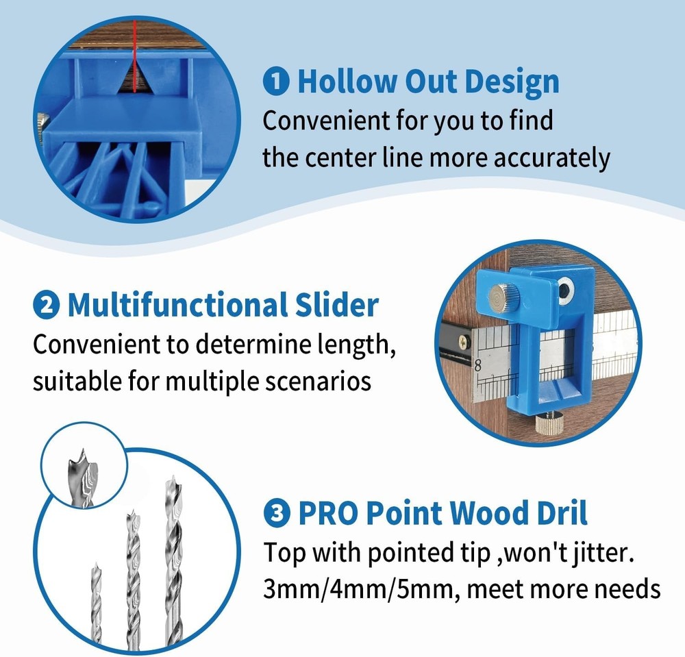Cabinet Hardware Jig Drawer Pull Jig Template Tool Set USA