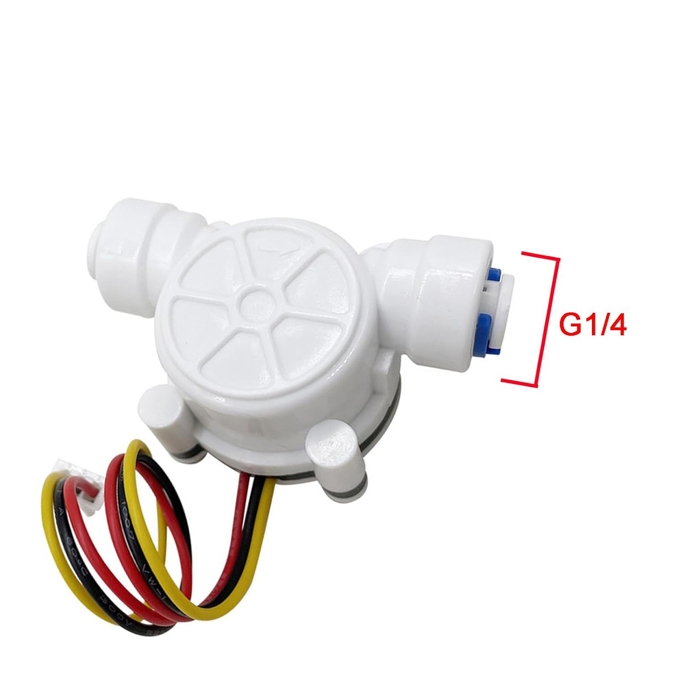 1/4" Quick Connect Water Flow Sensor Food-Grade Switch Hall Effect Flowmeter Flu