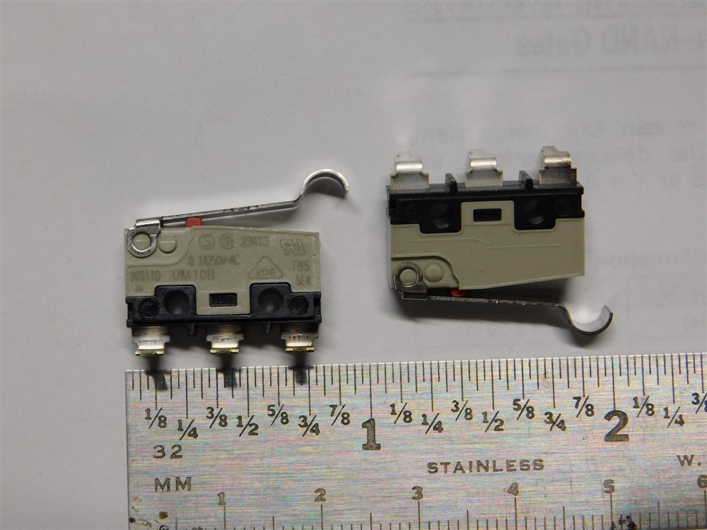 Honeywell Microswitch UM10B60E01 SPDT Sim. Roller Lever Microswitch 1A 250VAC