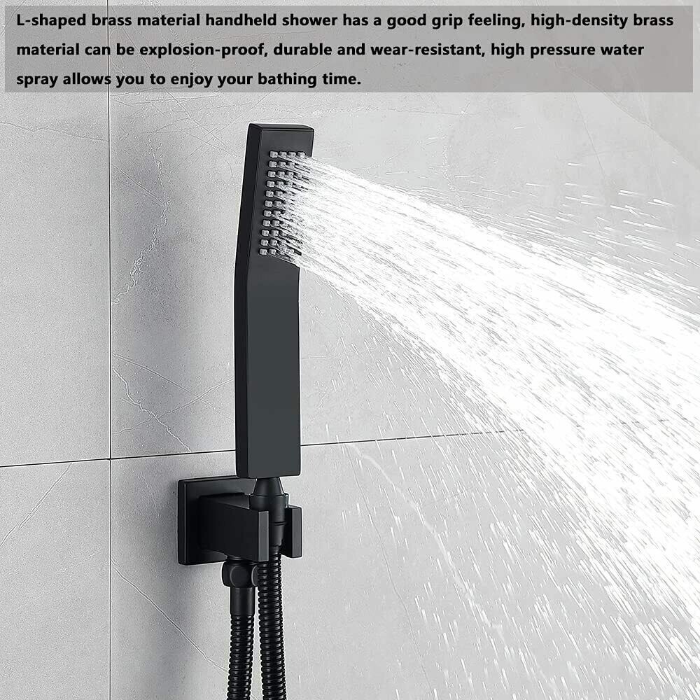 Shower Faucet System Set 3 Function 8 " Rainfall Head W/ Mixer Valve Wall Mount