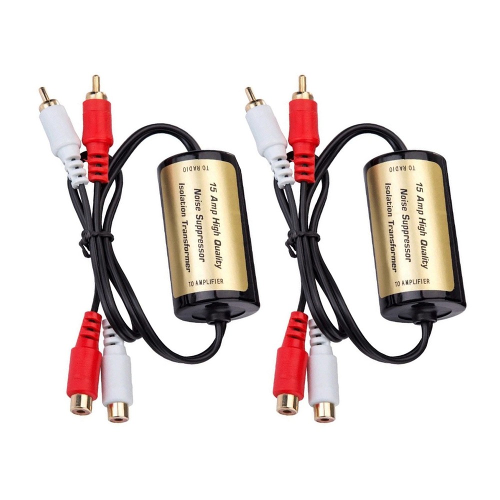 RCA Ground Loop Noise Isolator Filter for Car Amplifier and Audio System Setup