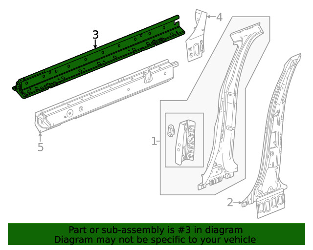Genuine GM Driver Side Rocker Outer Panel Reinforcement 42741519
