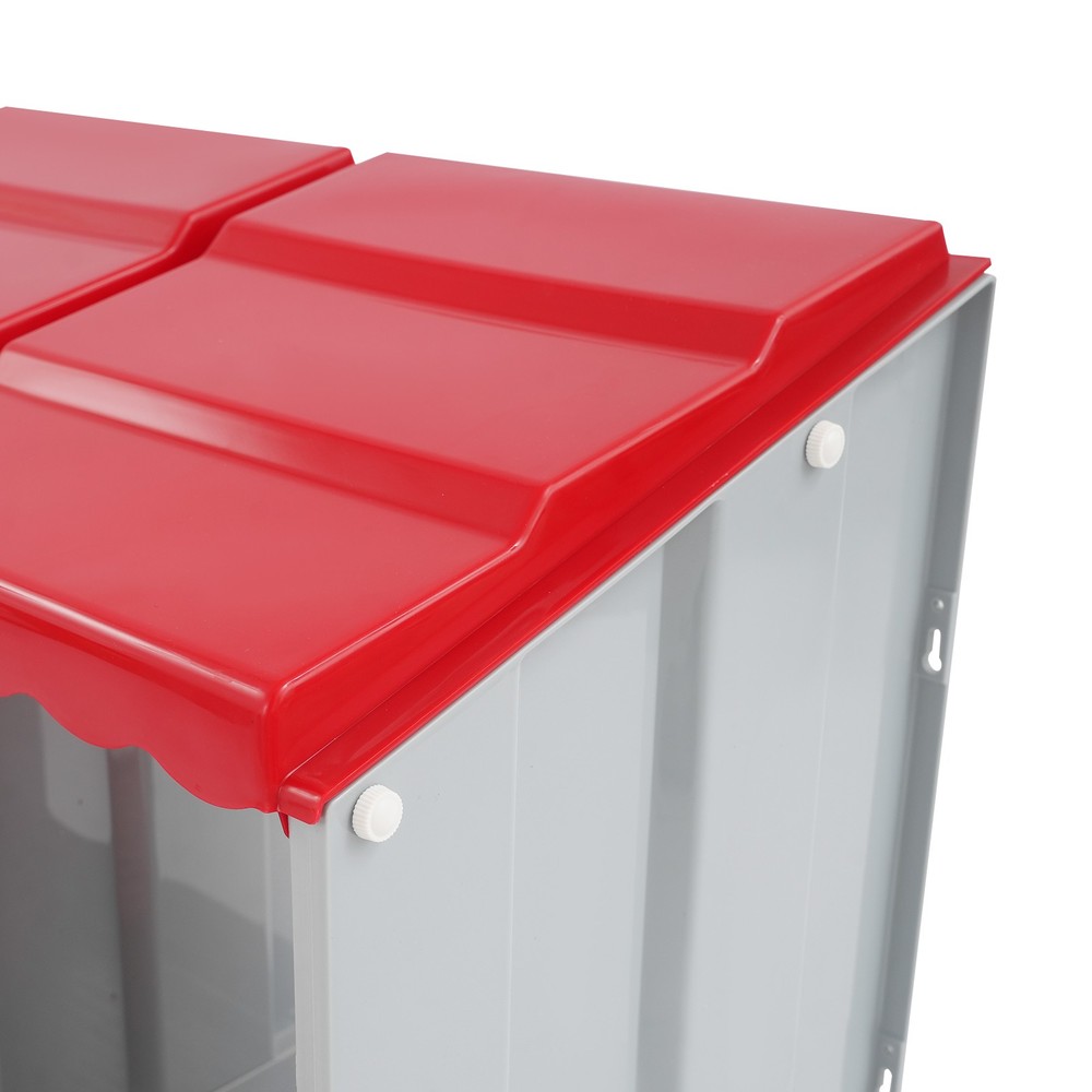 5 Compartment Chicken Nesting Box, Red Poultry Laying Hen Box for Egg Collection