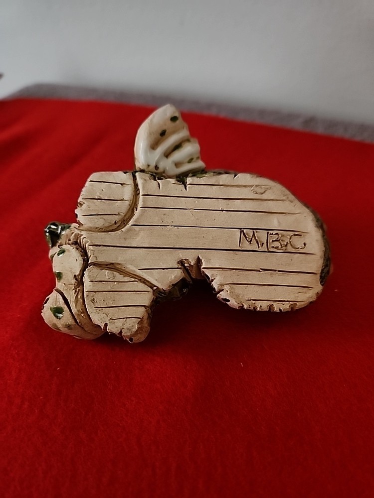 Small Sleeping Dragon Statue Hand Made Signed M. B. C.