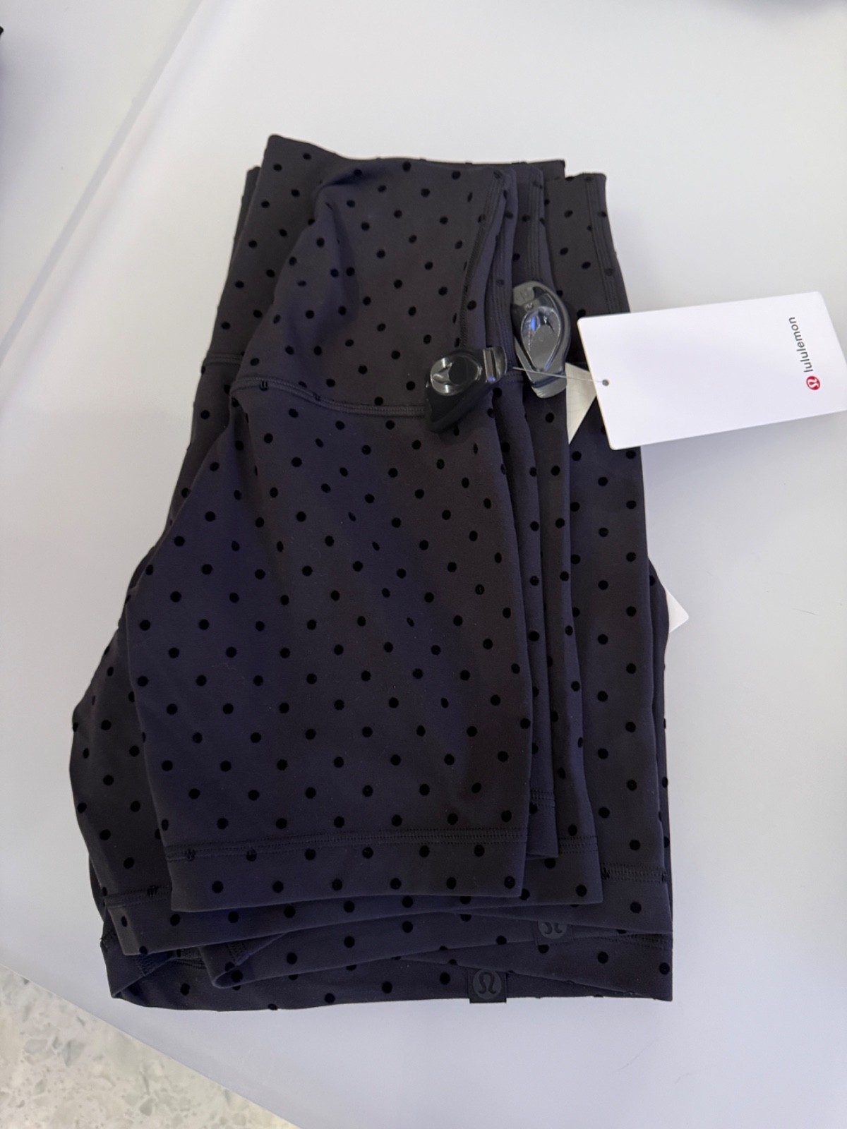 LULULEMON ALIGN SHORT 6"~POLKA DOT FLOCKED BLACK~0~2~4~6~8~10~12~NWT
