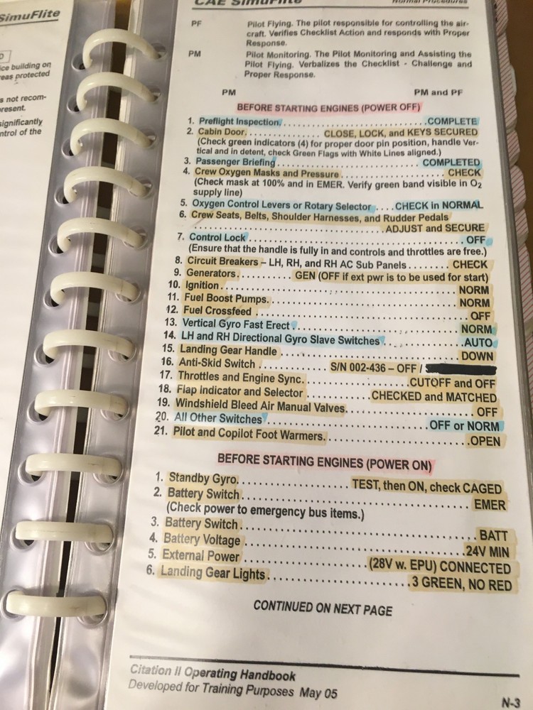 Citation II Operating Handbook
