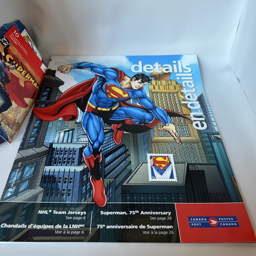 Canada Post Bundle Superman Stamp Books And Strip Super Hero Comic Book