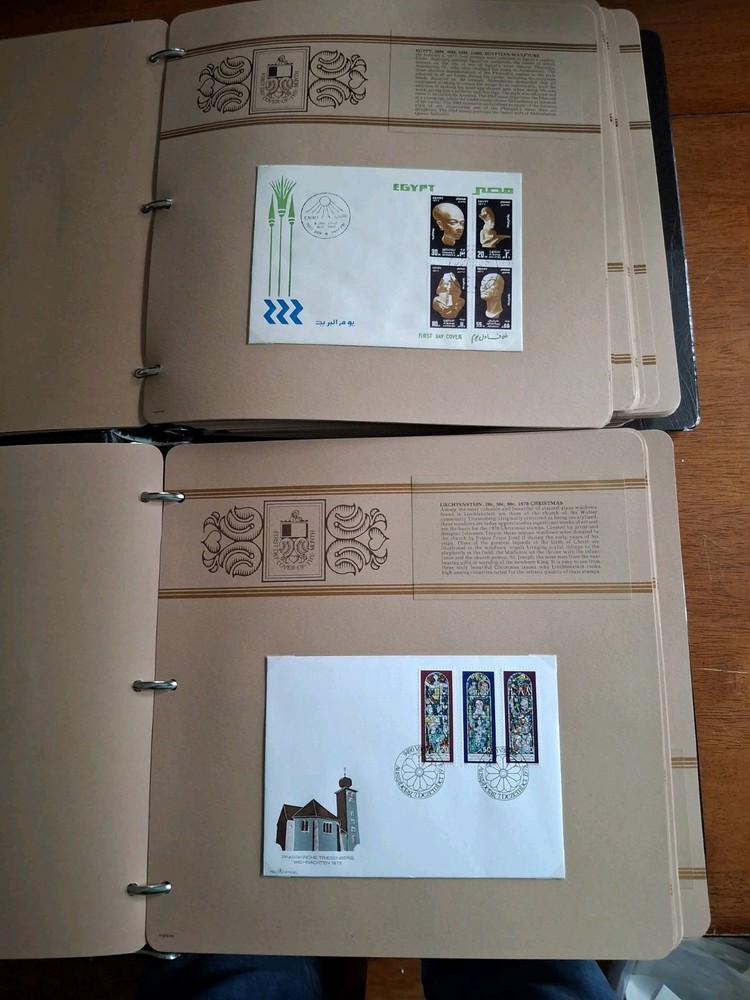 2 FLEETWOOD FDC FIRST DAY COVER OF THE MONTH 3-RING 2" BINDER with SLIPCASE