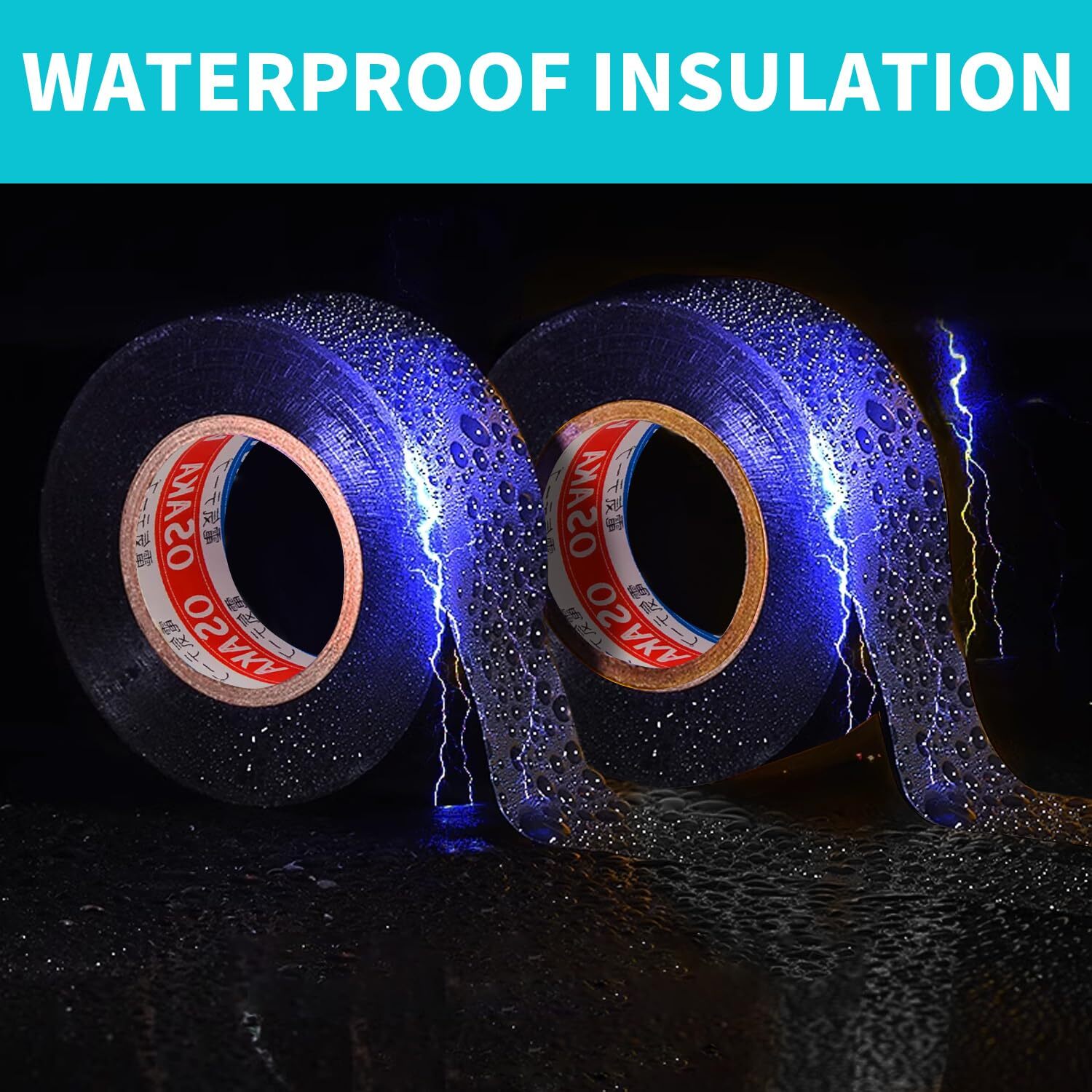 Electrical Tape Wiring Harness wire (5-Pack, Black, 3/4" W x 20ft L) auto truck