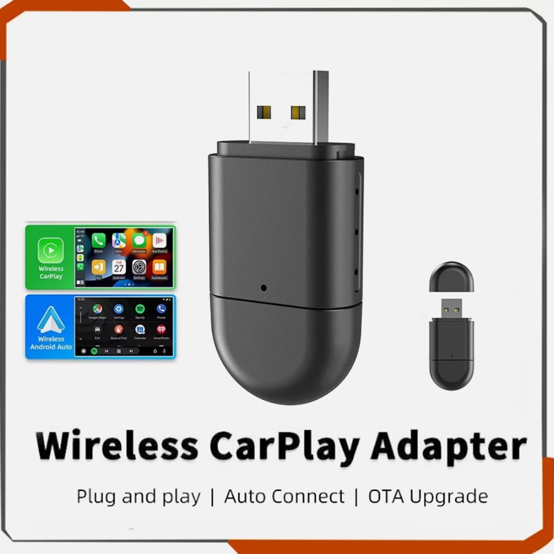 Wireless USB Carplay Adapter Dongle For iPhone Apple Android Auto Plug &Play