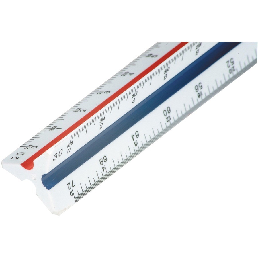 Staedtler 9871834BK Triangular Scale 12" White Plastic