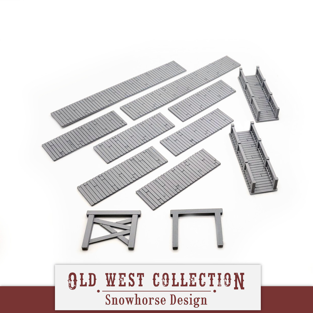 Boardwalk Accessory Kit (Unpainted) | Old West (HO Scale)