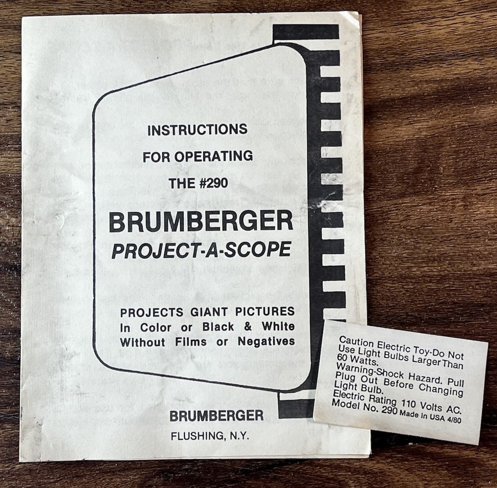 Vintsge Brumberger Project a Scope Model 290 B&W Projector w/ Original Box