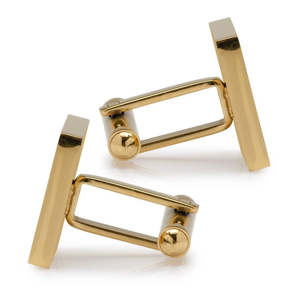 Gold Stainless Engravable Square Cufflinks