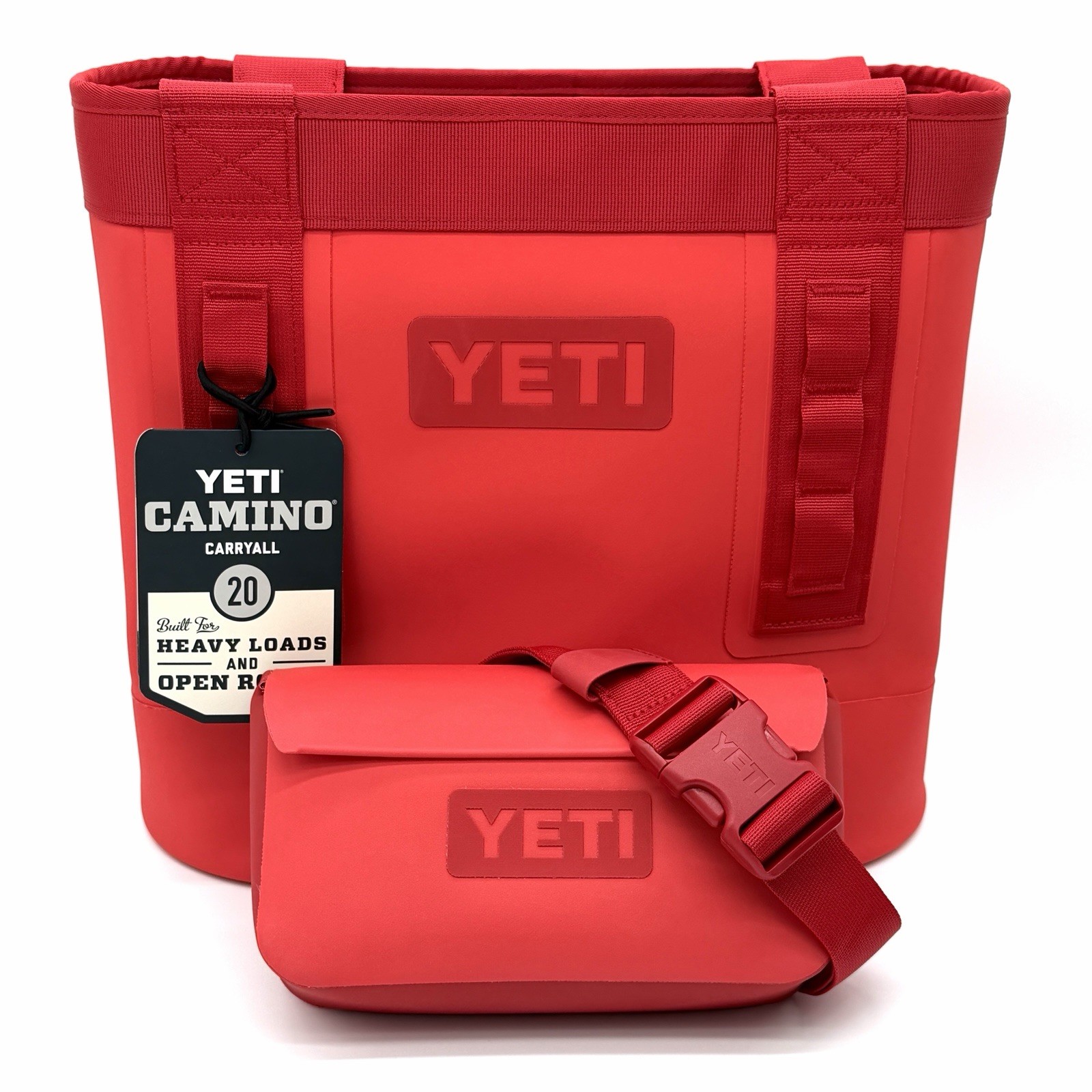 YETI Camino 20 + Sidekick 1L + Crossbody Strap Rescue Red 2-in-1 Carry System