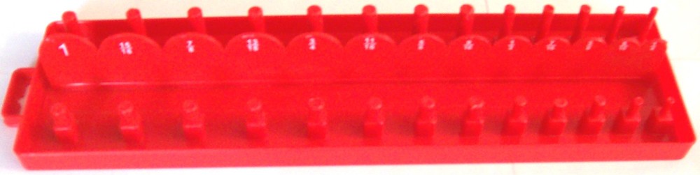 76pc RED SAE GOLIATH INDUSTRIAL SOCKET TRAY RACK RAIL HOLDERS DEEP SHALLOW