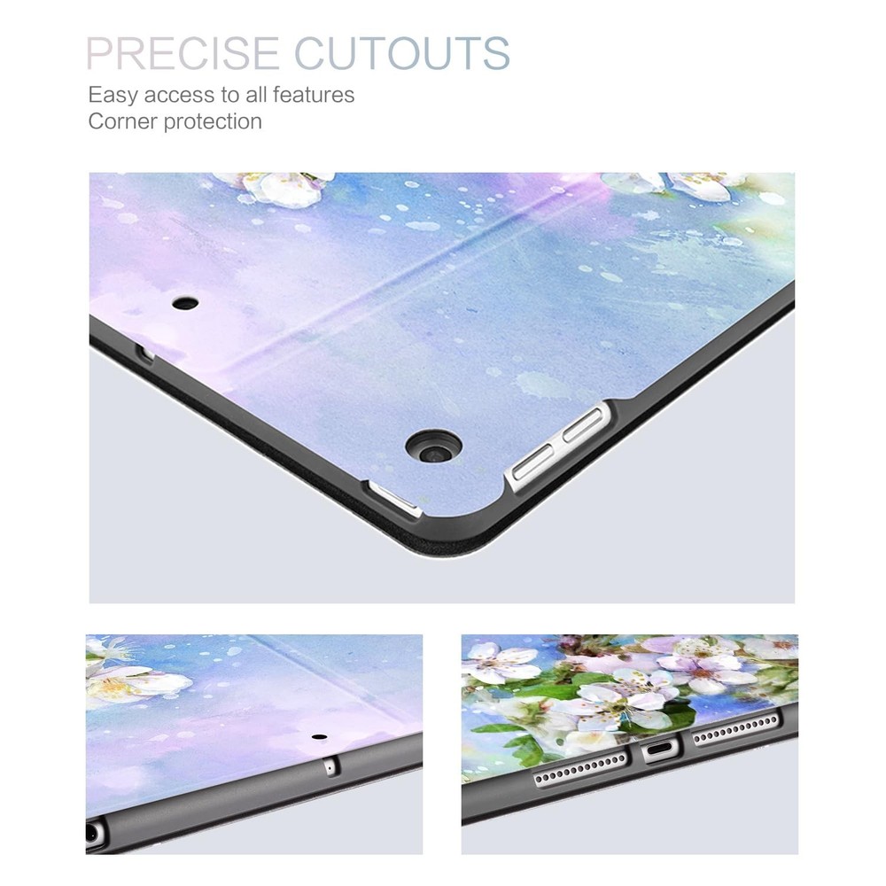 Case for iPad 9th Generation Case, White Flower for iPad Caser 9th Generation...