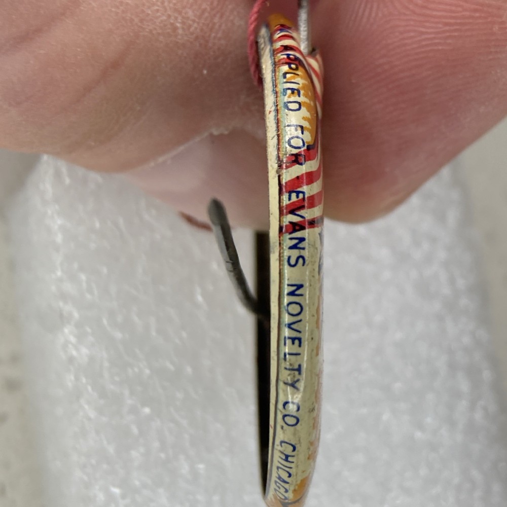 Vintage WWII Uncle Sam LET’S PULL TOGETHER Propaganda Mechanical Pinback Button