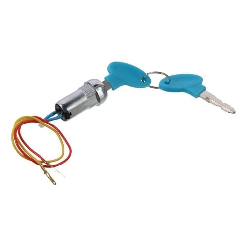 2Pcs 2 Wires Ignition Switch Key Starter Switch with 4 Keys On-Off,Ignition