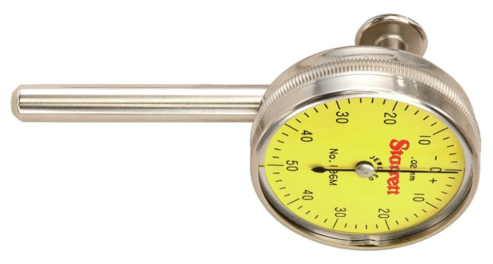 Starrett 196MB5 Precision Dial Indicator – Back Plunger Style, 0-50-0 Dial
