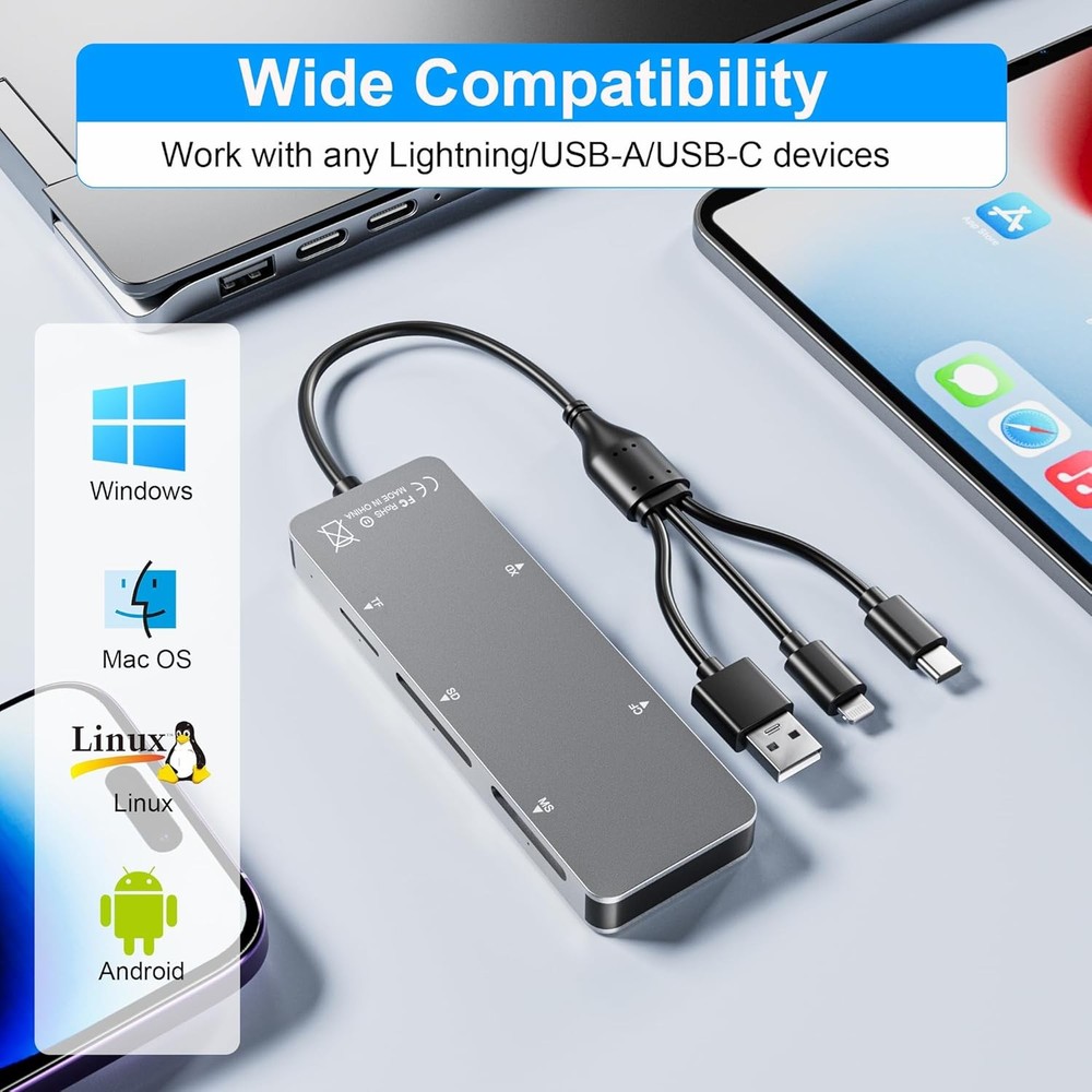Memory Stick Pro Duo Adapter 5-In-1 Multi Memory Card Reader Supports SD/TF/CF/M