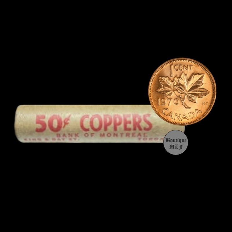1970 Canada 1 cent uncirculated coin from roll