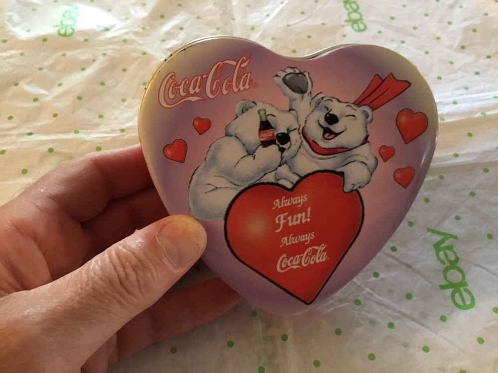 Coca Cola heart shaped tin