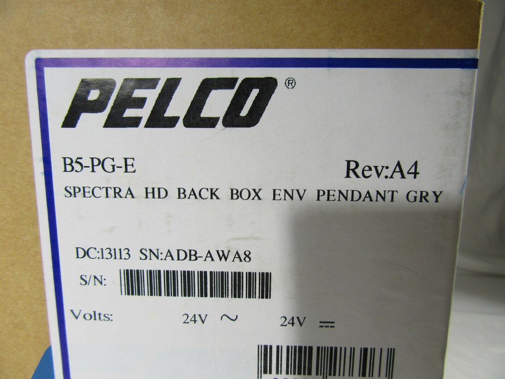 PELCO B5-PG-E SPECTRA HD BACK BOX ENV PENDANT GRY