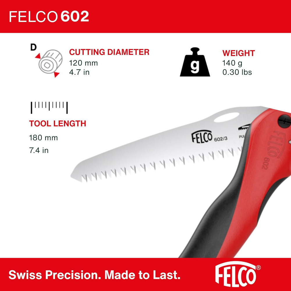 602 Folding Pruning Saw – Compact Pull-Stroke Saw for Gardening & Vineyard Use |
